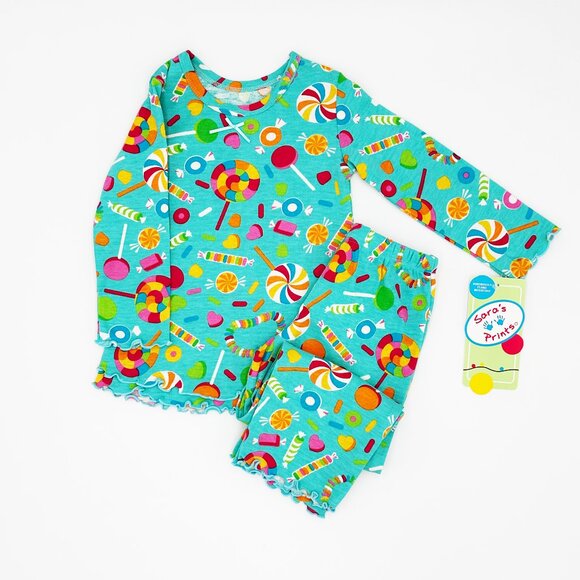 NWT Sara's Prints Toddler Girls Candyland Print Pajama Set Size 2 - Picture 1 of 8